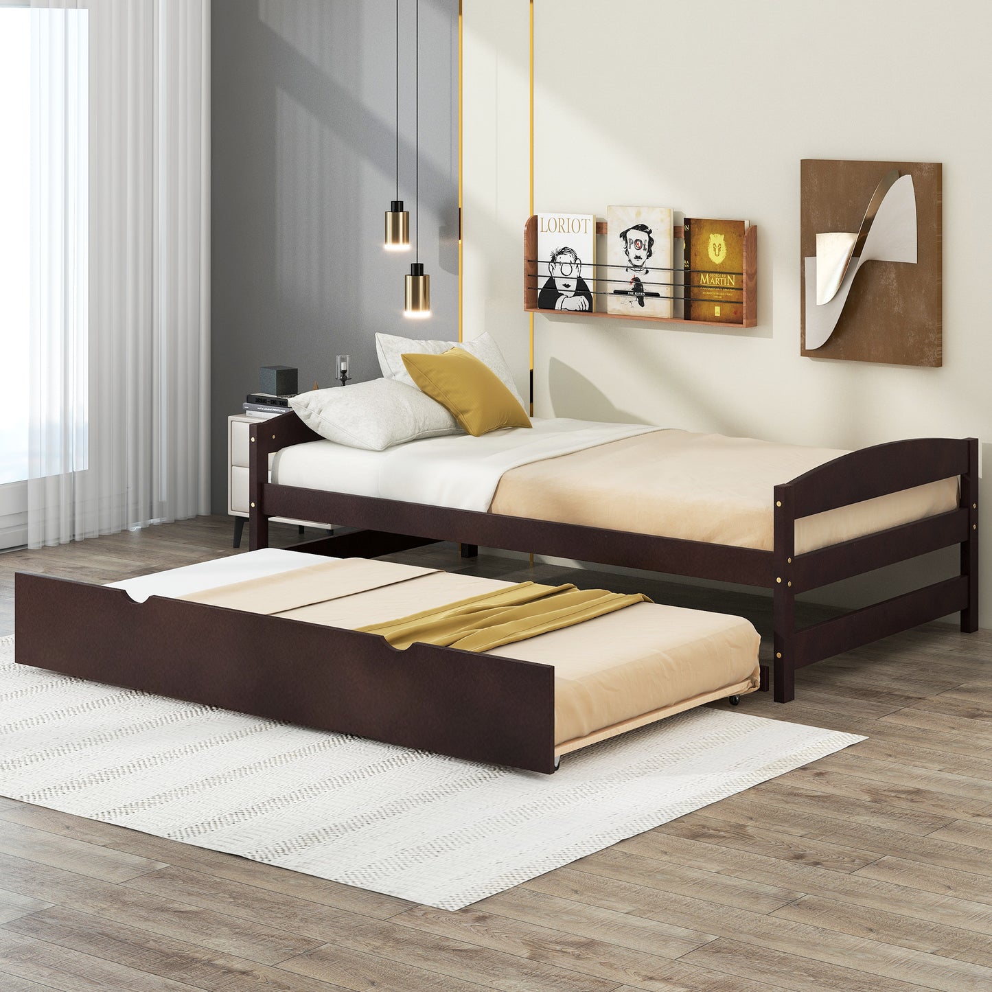 Array Twin Size Daybed with Twin Size Trundle - Espresso