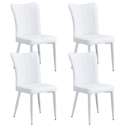 Carver PU Dining Chair Metal Leg (Set of 4) - White