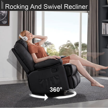 Fraser 360° Swivel Rocker Recliner - Black