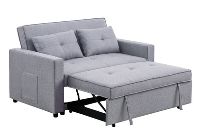 Zoey Linen Convertible Sleeper Loveseat - Light Gray