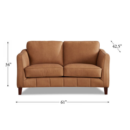 Aria Top Grain Leather Loveseat