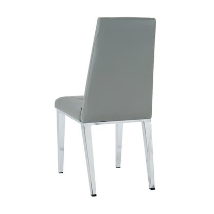 Valerio Pu Dining Chairs with Chrome Leg (Set of 2) - Gray