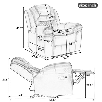 Milo 3 Pieces Recliner Sofa Sets - Black