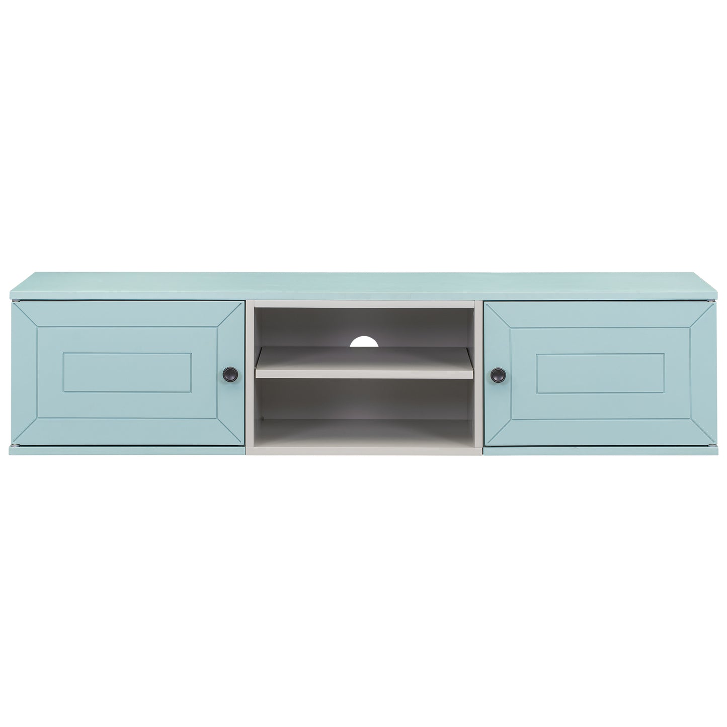 Usher Wall Mounted 65" Floating TV Stand with Large Storage - Blue