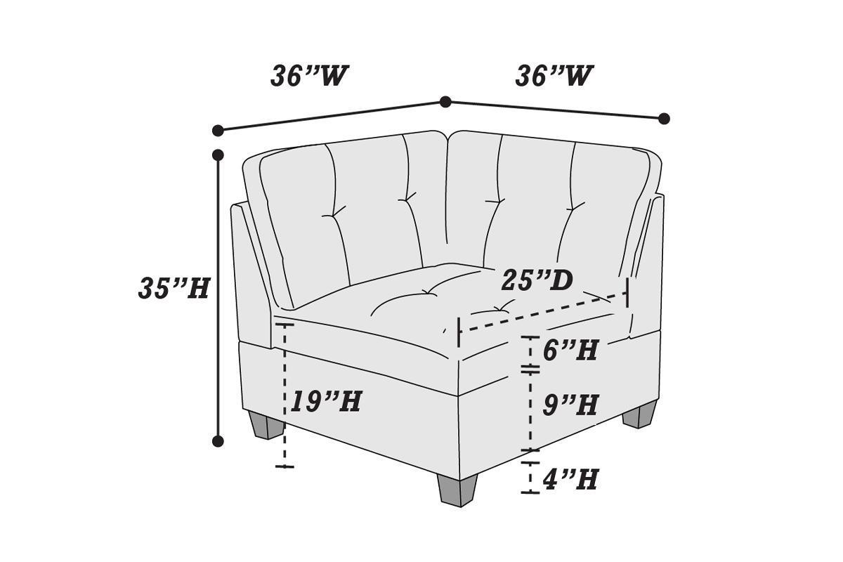 Sana Genuine Leather Sectional 6pc Set 3x Corner Wedge 2x Armless Chair 1x Ottoman - Black