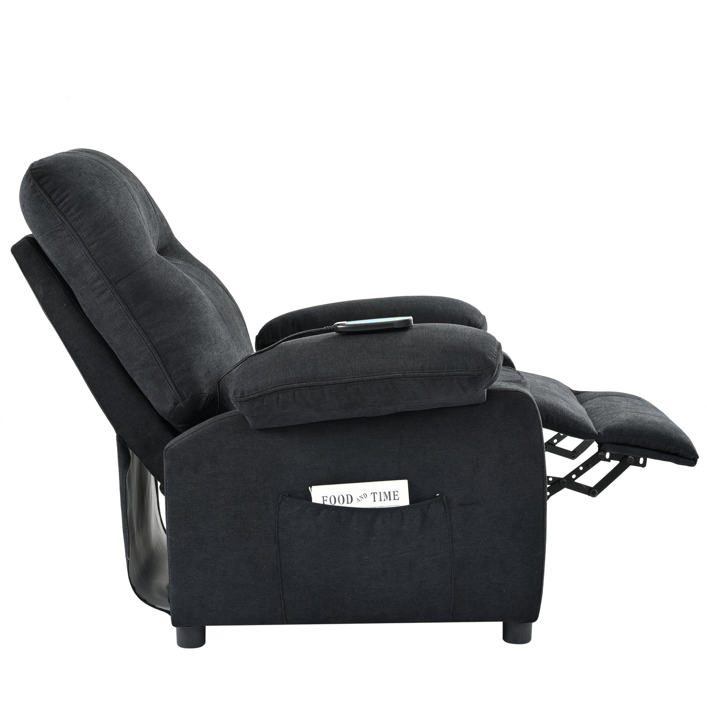 Aston Recliner Chair with Message and Heater - Black