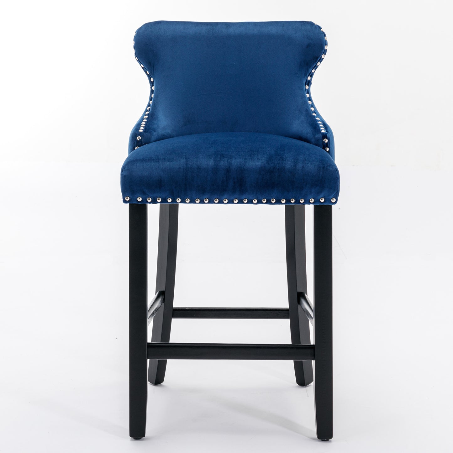 Velvet Wing-Back Barstools - Blue Set of 2