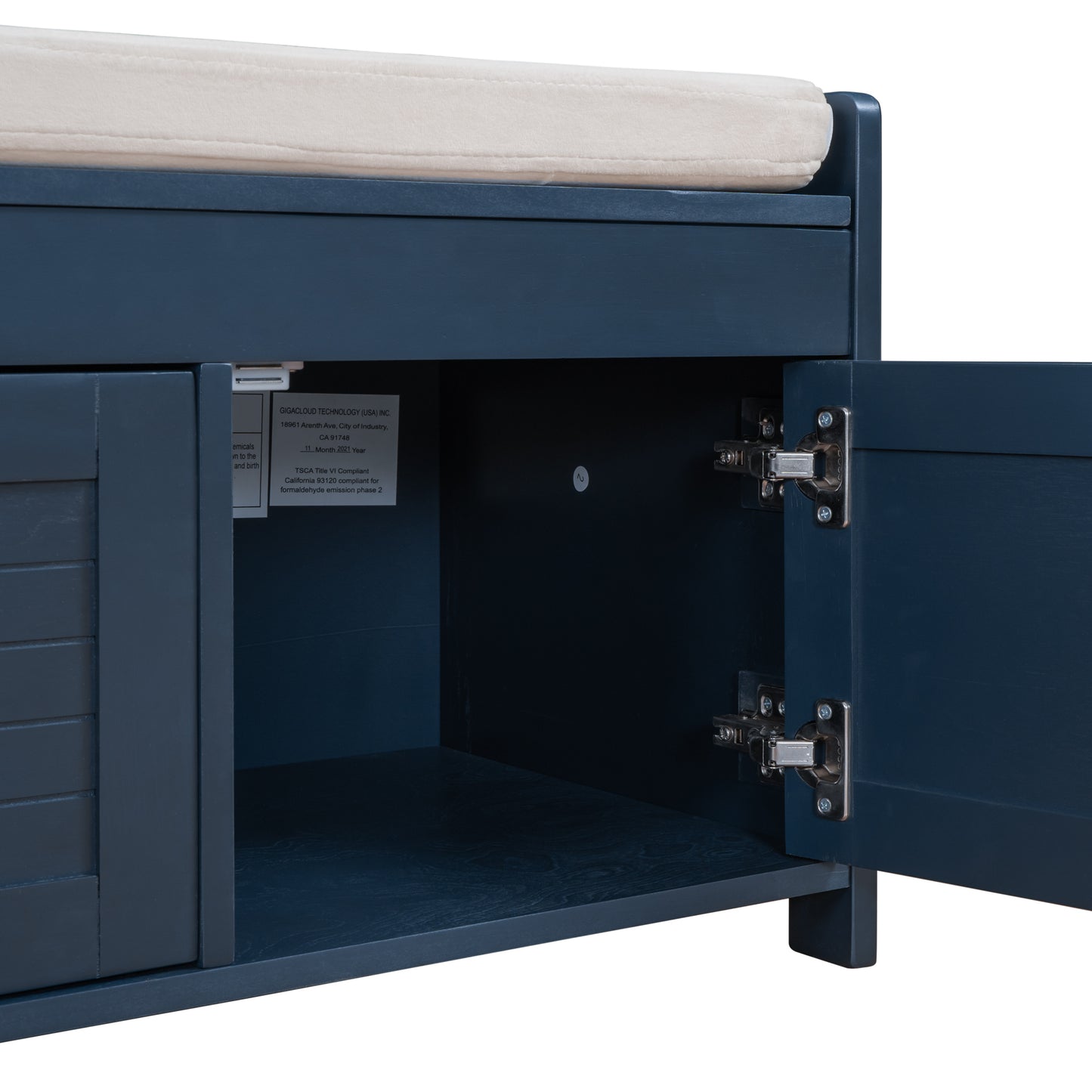 Trex Storage Bench with 3 Shutter Doors - Antique Navy