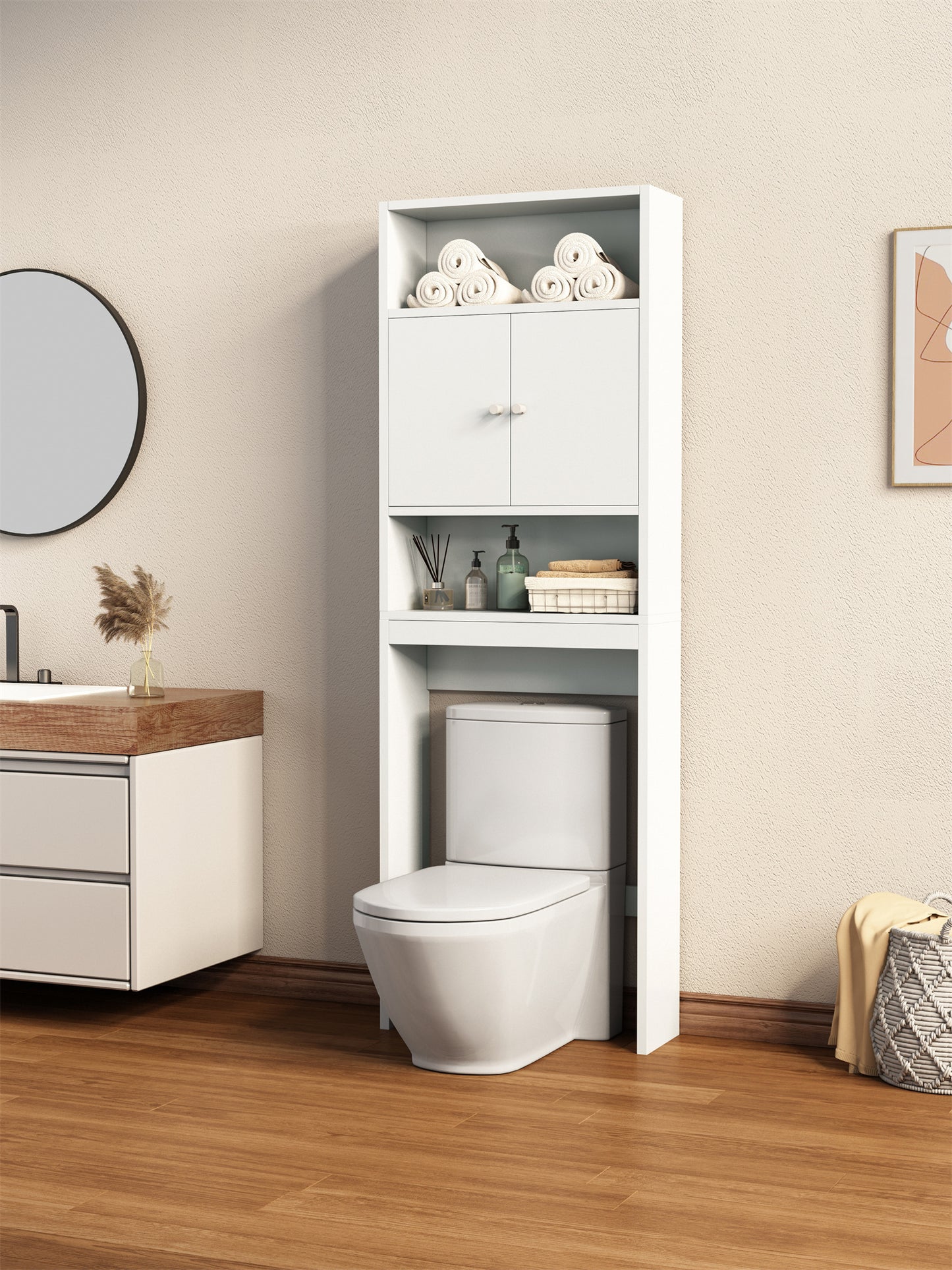 Felix Bathroom Shelf Over The Toilet - White