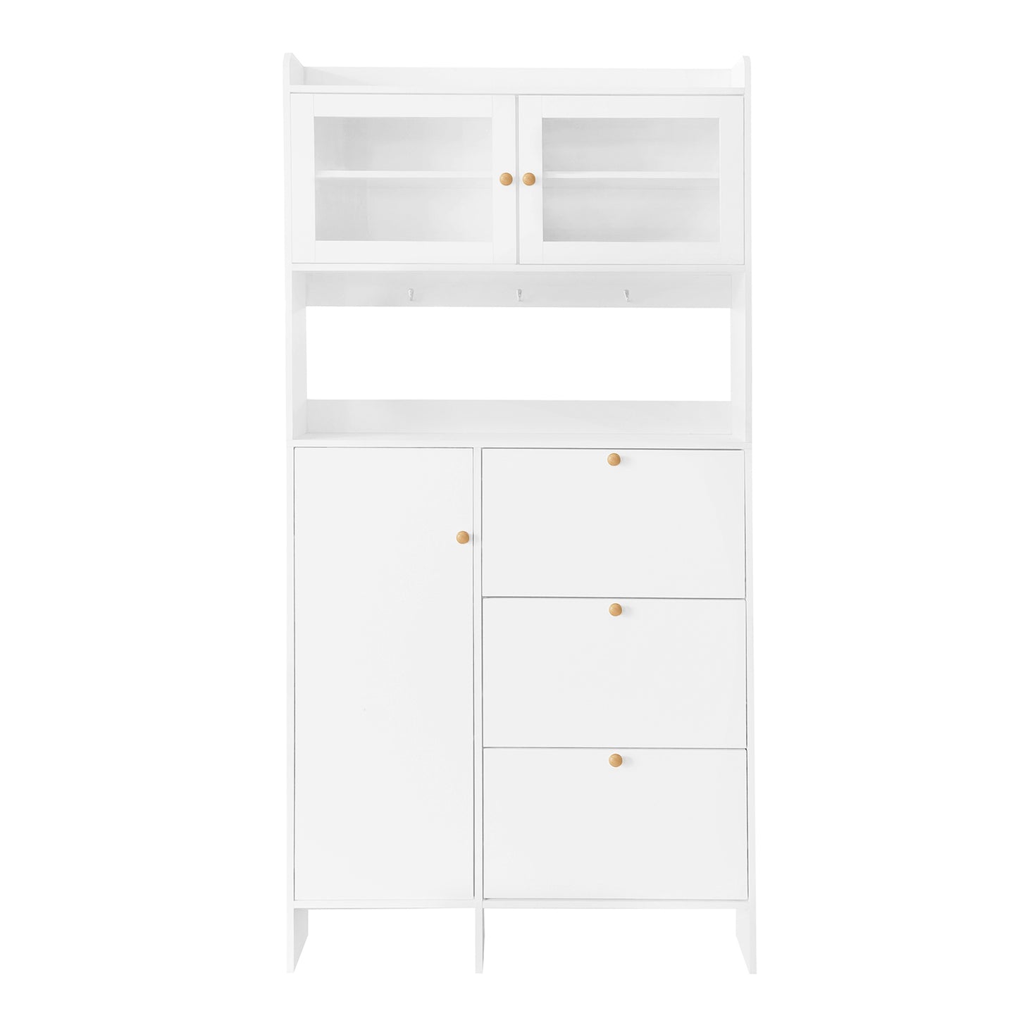 Felix III Shoe Cabinet with Open Storage Space - White