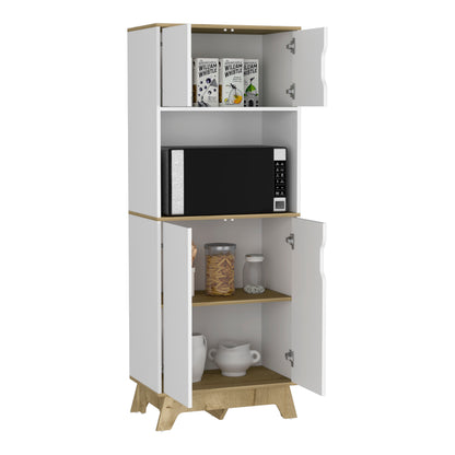 Wallas Microwave Tall Cabinet - White