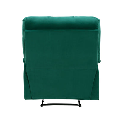 Ora Velvet Upholstery Square Tufted Recliner - Green