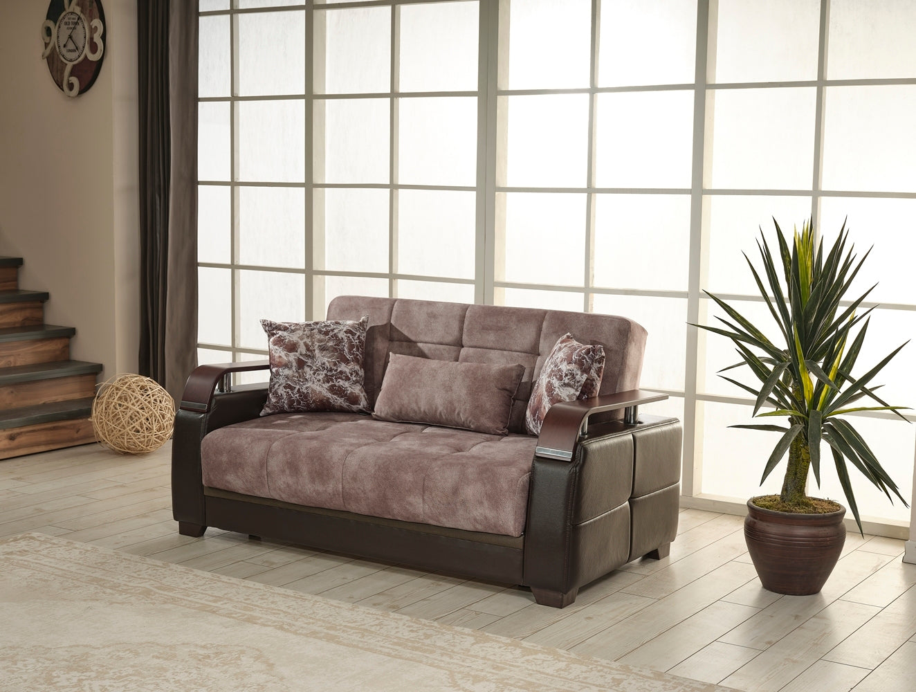 Reginaldo Modern Sleeper Loveseat - Light Brown