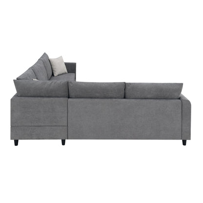 Elara Upholstered Living Room Sectional Sofa -Gray