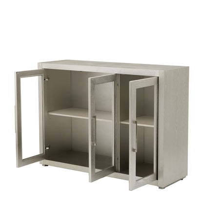 Cina Storage Cabinet with Tempered Glass - Champagne