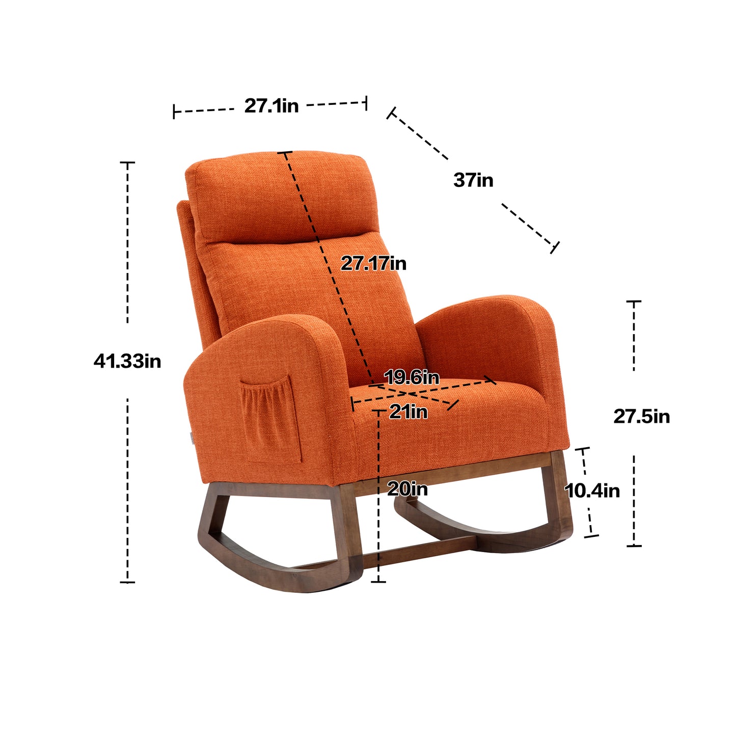 Frazer Rocking Chair - Orange