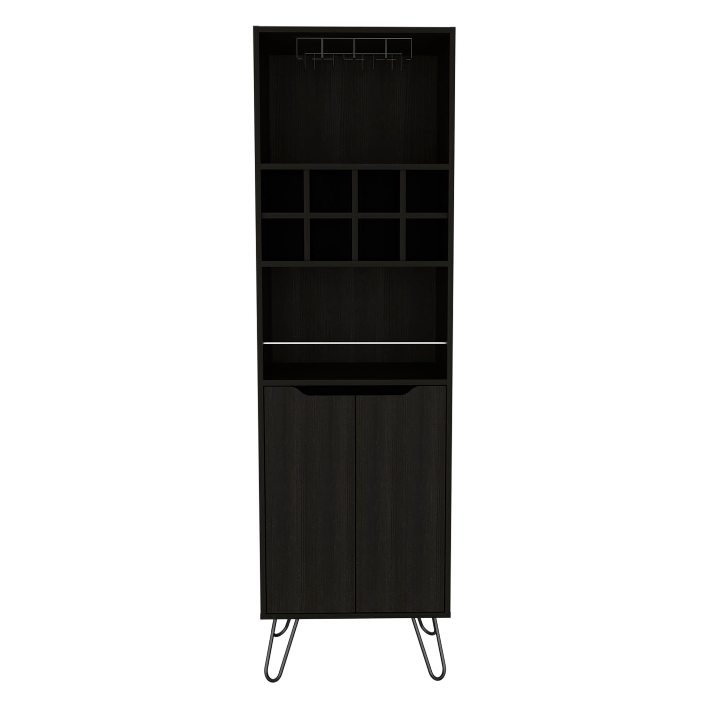 Thorndike 8-Bottle 2-Shelf Bar Cabinet - Black