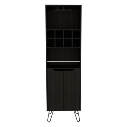 Thorndike 8-Bottle 2-Shelf Bar Cabinet - Black