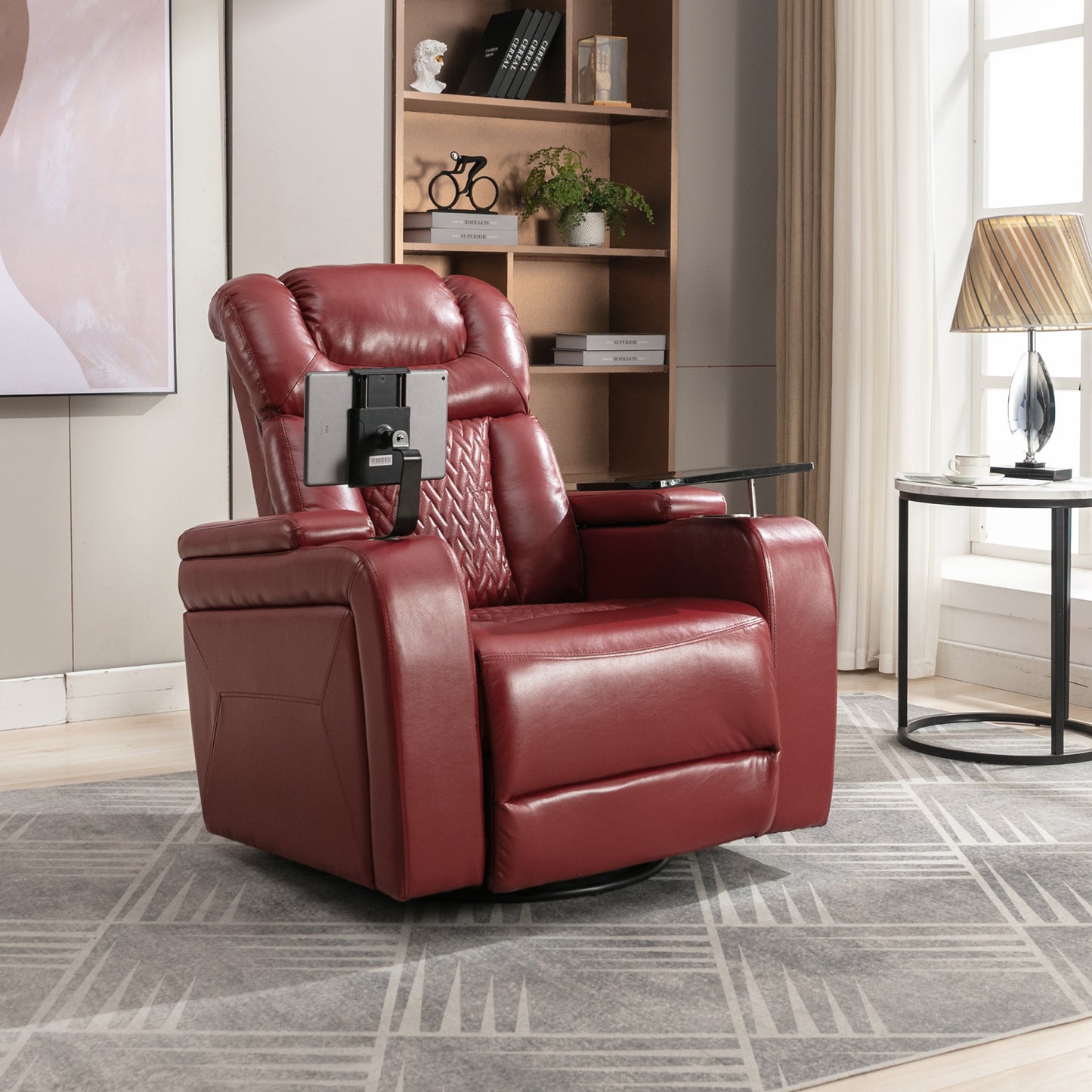 Comfort Max 270 Degree Swivel Power Recliner - Red