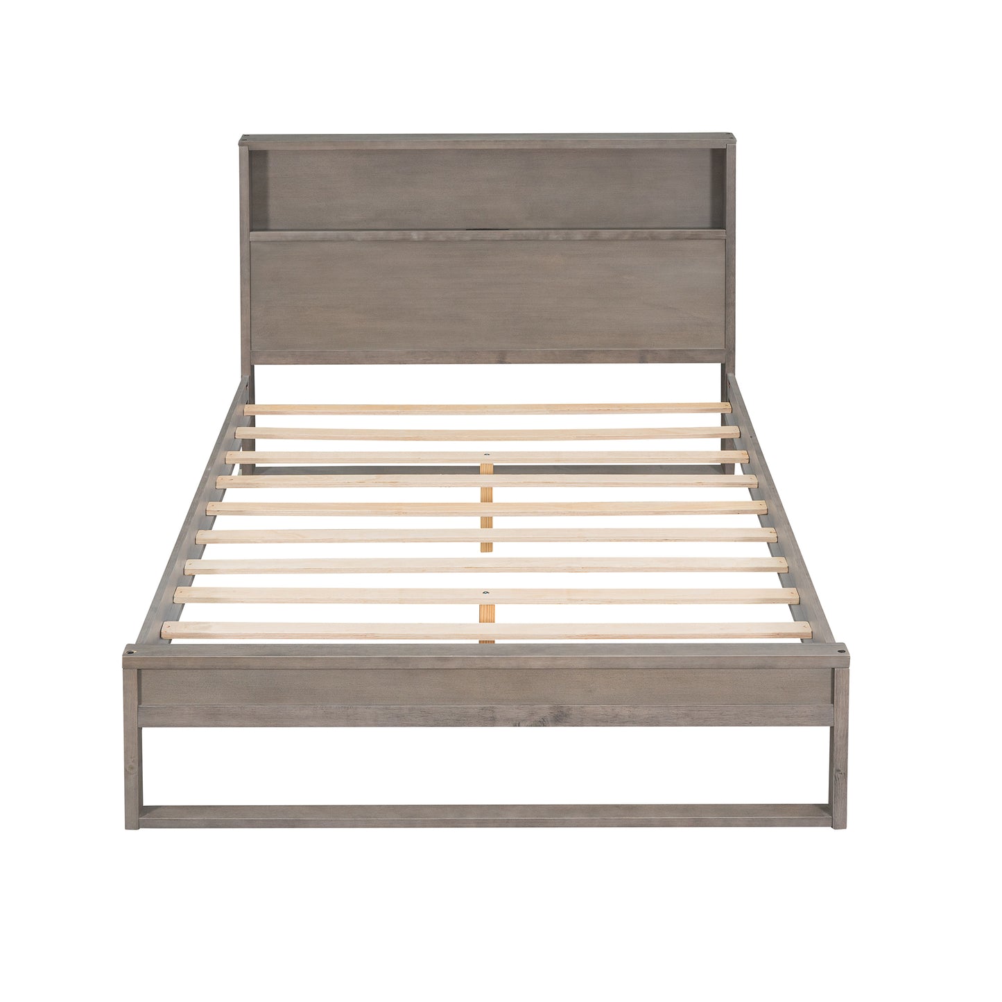 Mora Full Size Platform Bed Frame with Storage - Gray