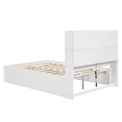 Jazz Full Size Platform Bed w 2 Drawers - White