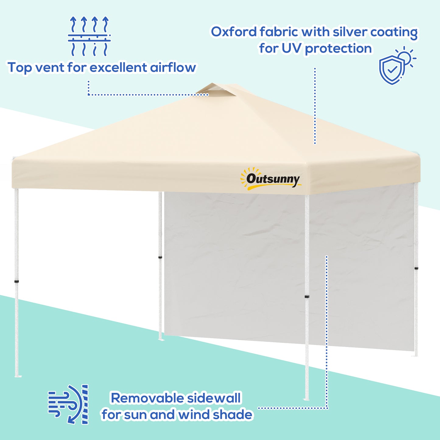 Lulu 10 x 10 ft Pop-Up Canopy Tent - Beige