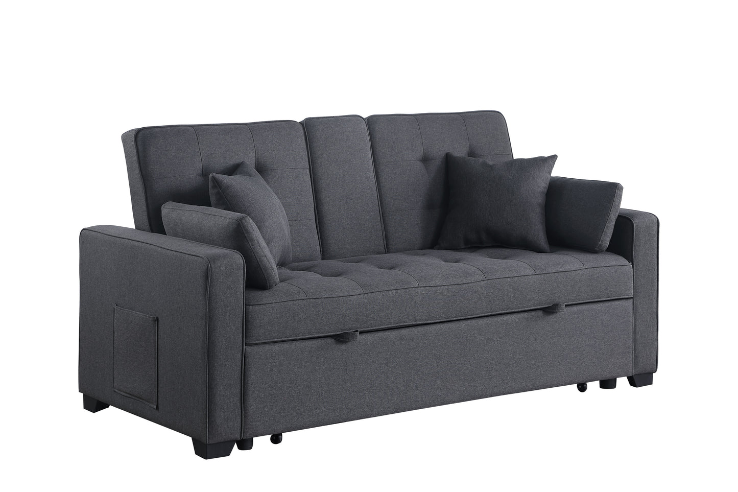 Cody II Woven Fabric Convertible Sleeper Loveseat - Gray