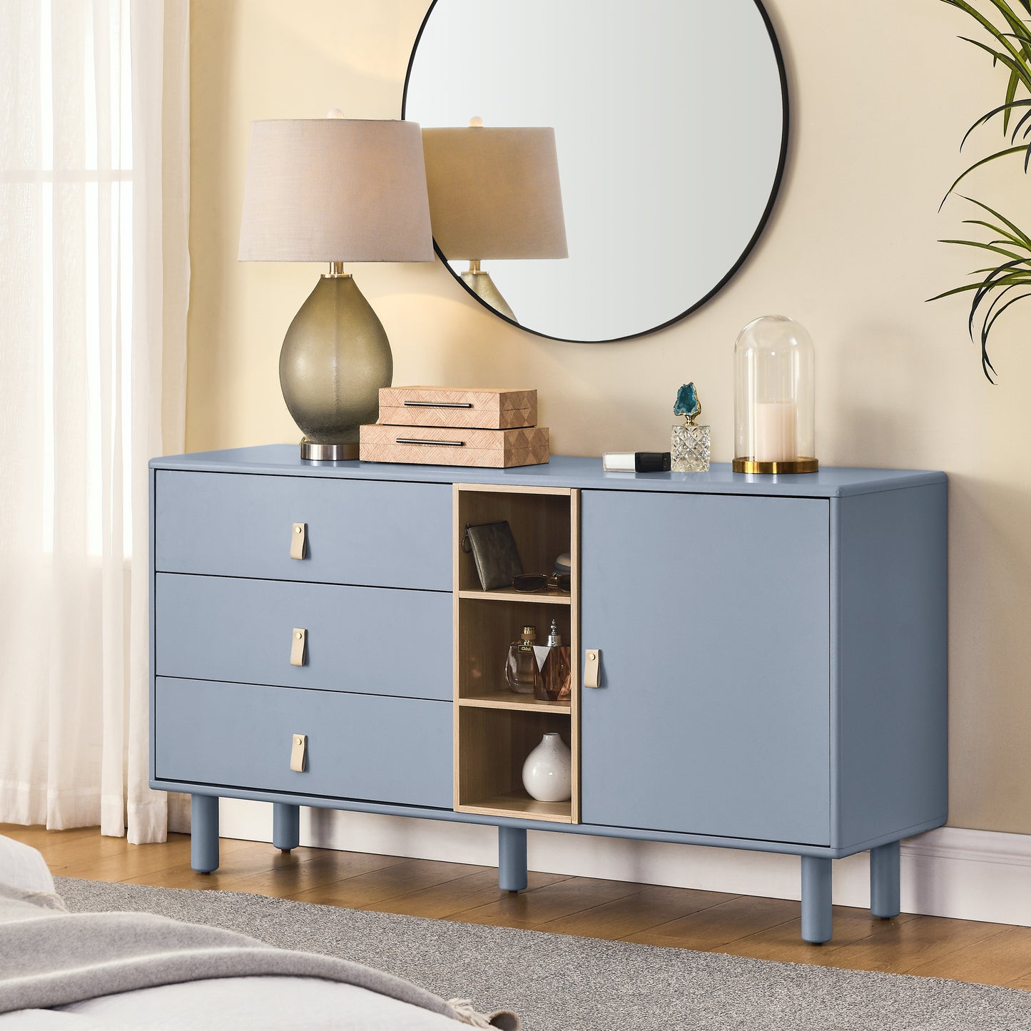 Haru Storage Wooden Cabinet - Blue