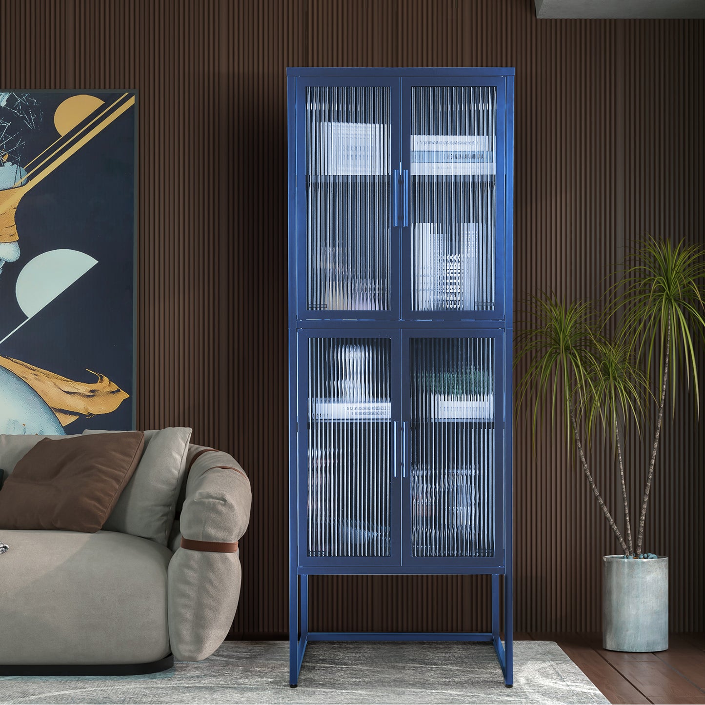 Nera II Tempered Glass Cabinet - Blue