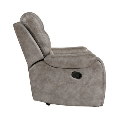 Vargas Reclining Chair Plush Seating - Brown+Gray