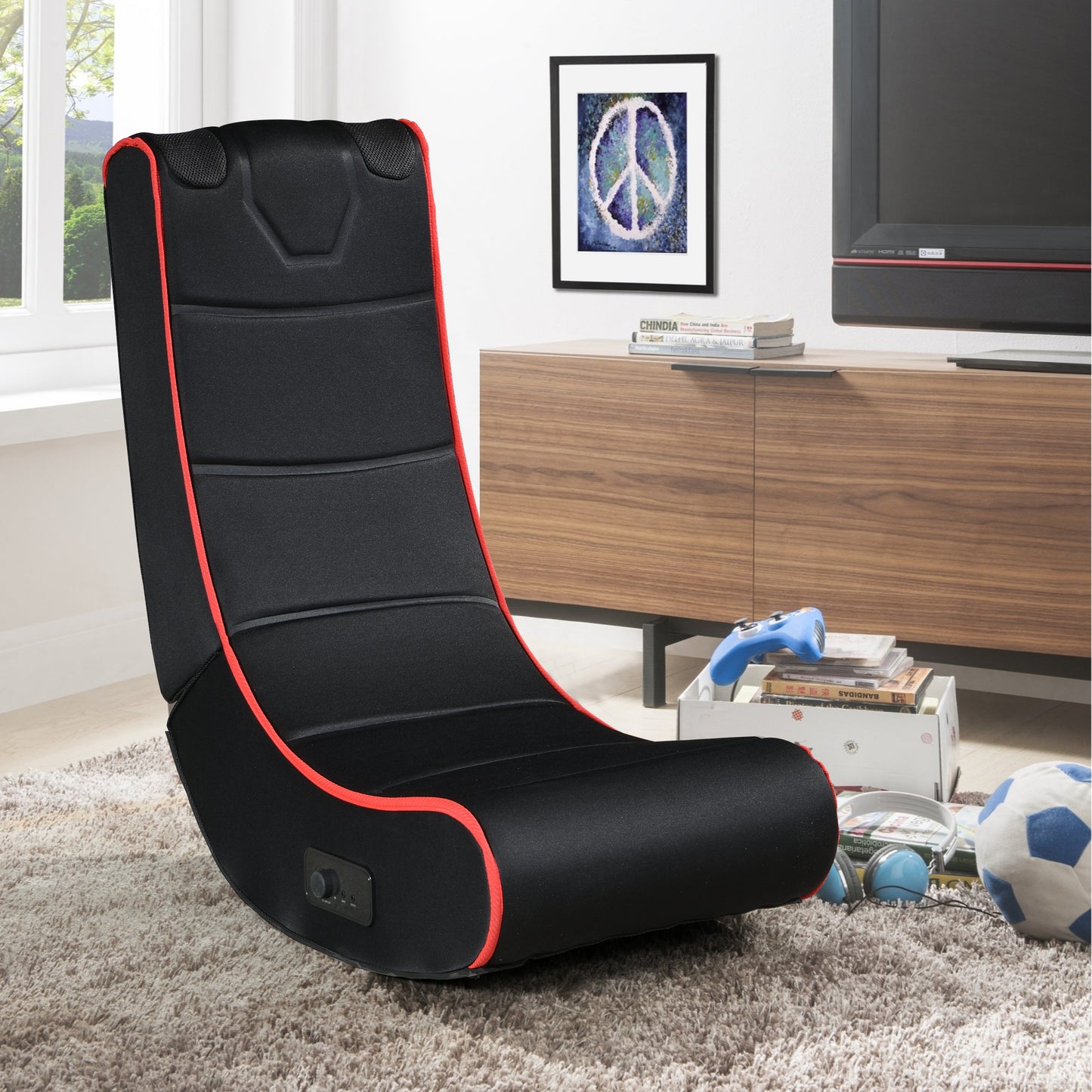 Rocco Foldable Gaming Chair - Black+Red