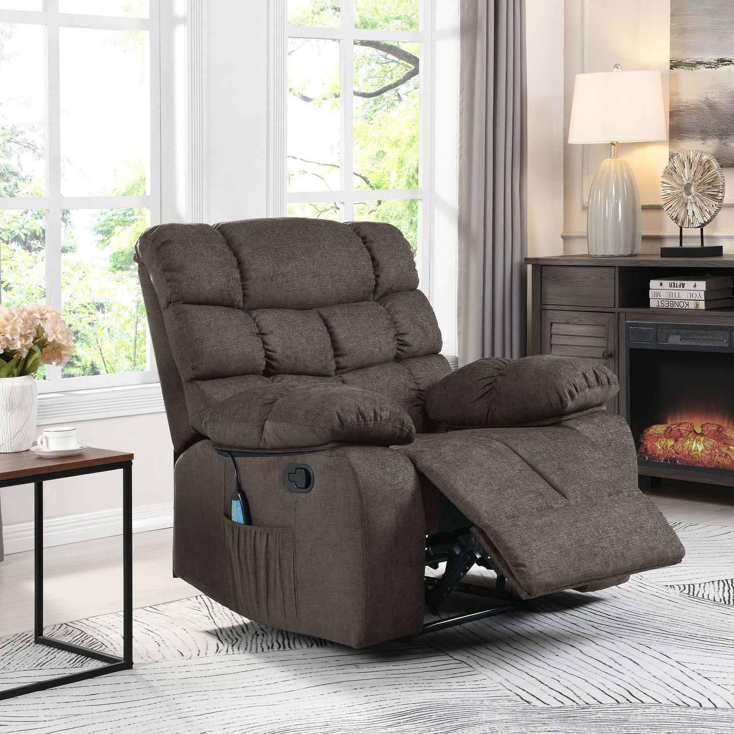 Jovan Power Recliner with Massage - Brown