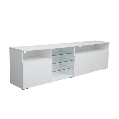 Ivan TV Stand LED High Gloss Doors - White