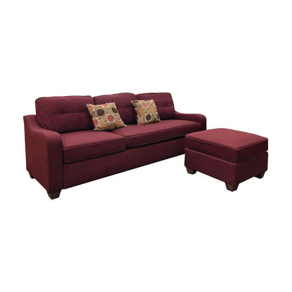 Cleavon  Sectional Linen Sofa w/2 Pillows - Red