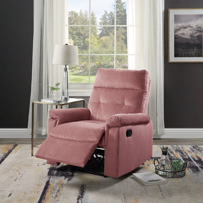 Lester Velvet Recliner Motion Recliner - Blush Pink