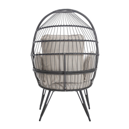 Mora Egg Wicker Outdoor Indoor Basket Chair - Beige