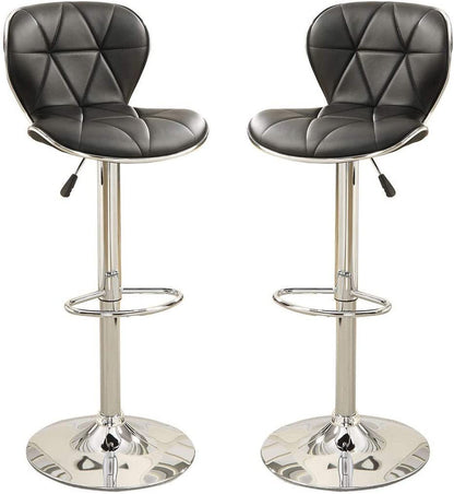 Daimon Faux Leather Adjustable Stool - Black Set of 2