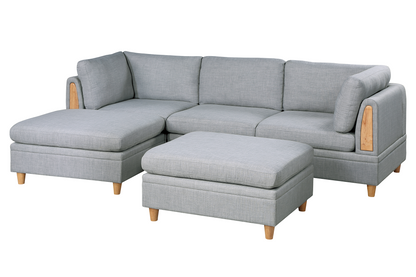 Veranda 5 Pcs Modular Sofa Set - Light Gray