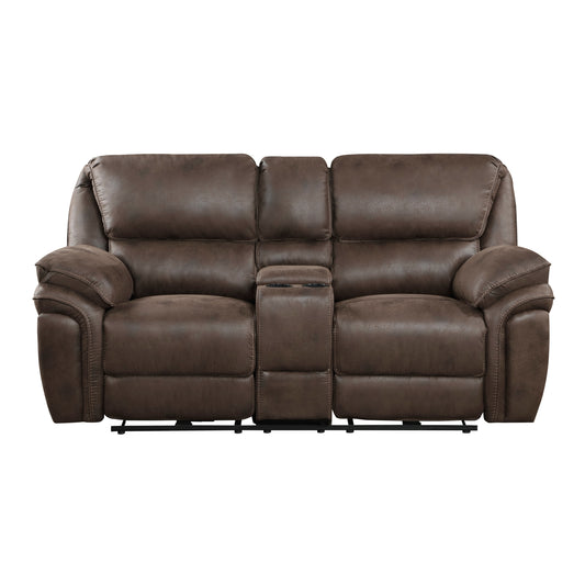 Rubio Power Reclining Loveseat - Brown