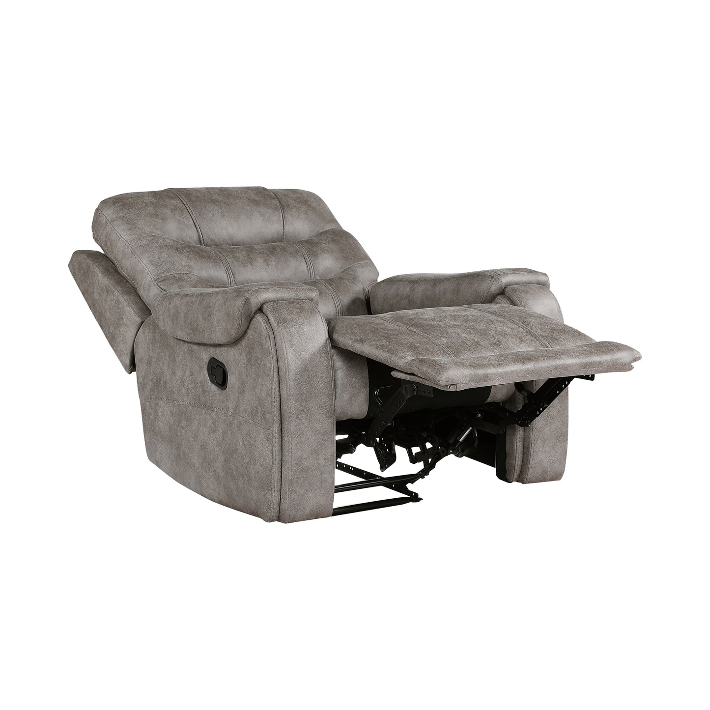 Vargas Reclining Chair Plush Seating - Brown+Gray