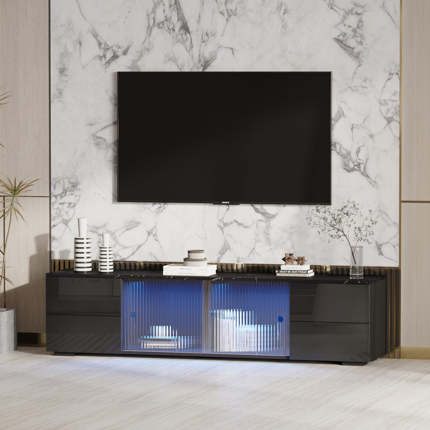 Nomad TV stand with LED remote control lights - Black