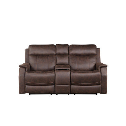 Slater Tailored Power Console Loveseat - Brown