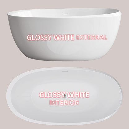 Mody 67" Acrylic Freestanding  Soaking Bathtub - Gloss White