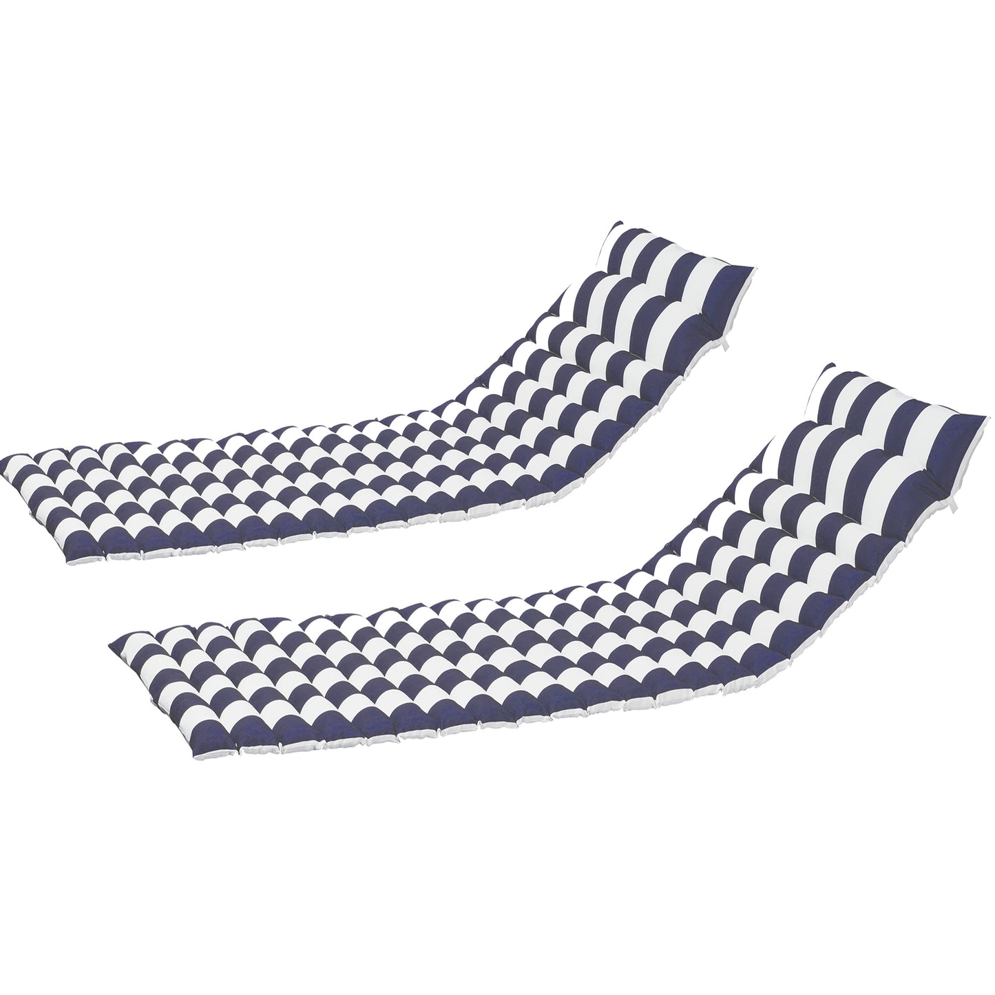 Dio Outdoor Lounge Chair Cushion Replacement (Set of 2) - Blue and White Stripes