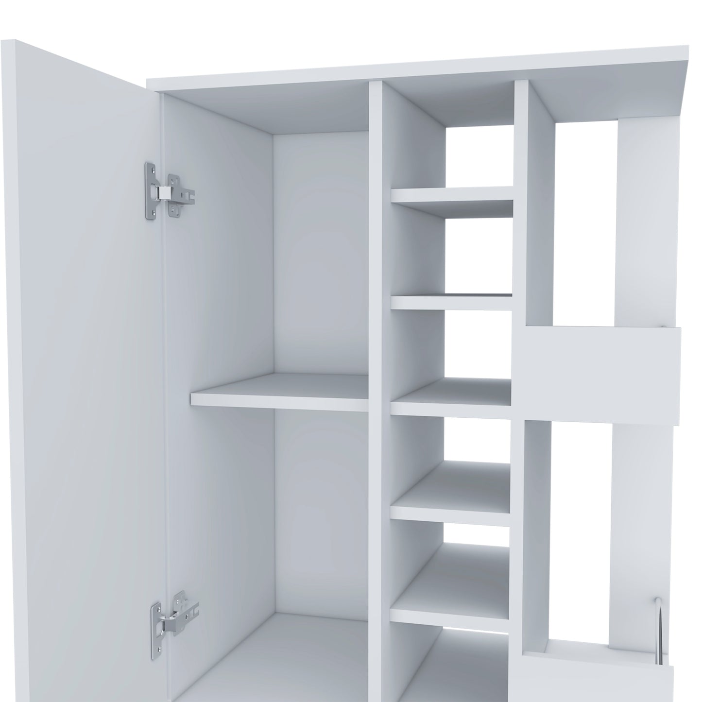 Minta Bar Cabinet With 2 Side Shelves - White