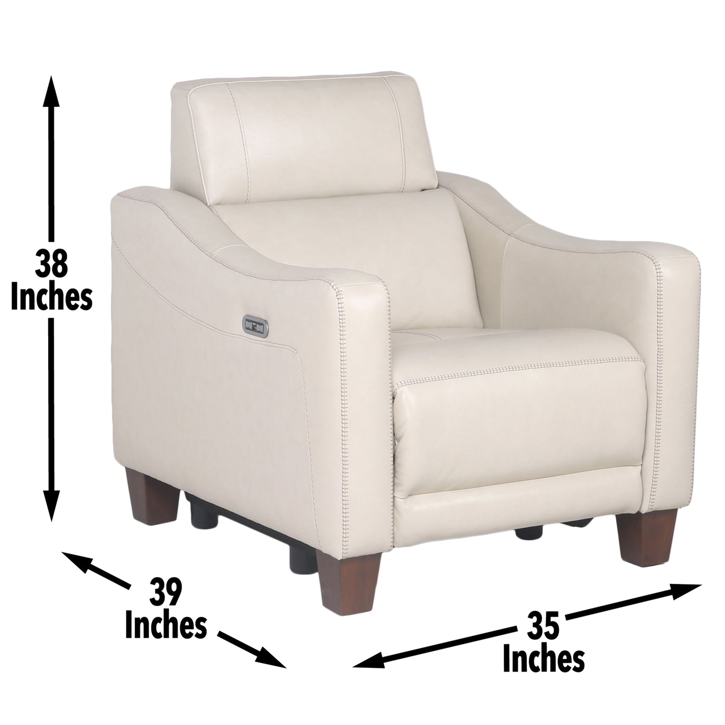 Nash Dual-Power Recliner - Ivory