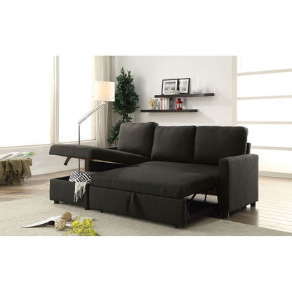 Vegas Linen Sectional Sofa w/Sleeper - Charcoal