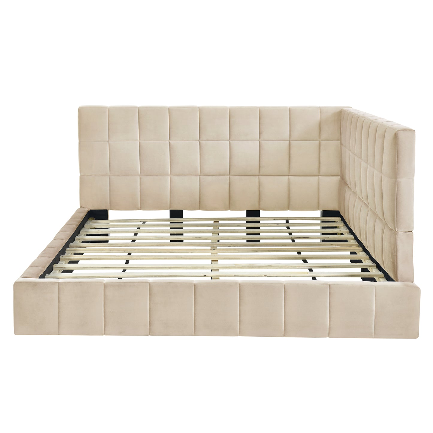 Brax Full Size Velvet Daybed - Beige