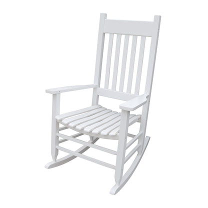 Lupe Wooden Porch Rocker Chair - White