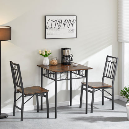 Mana Metal & Wood Seat Dining Chairs - Brown